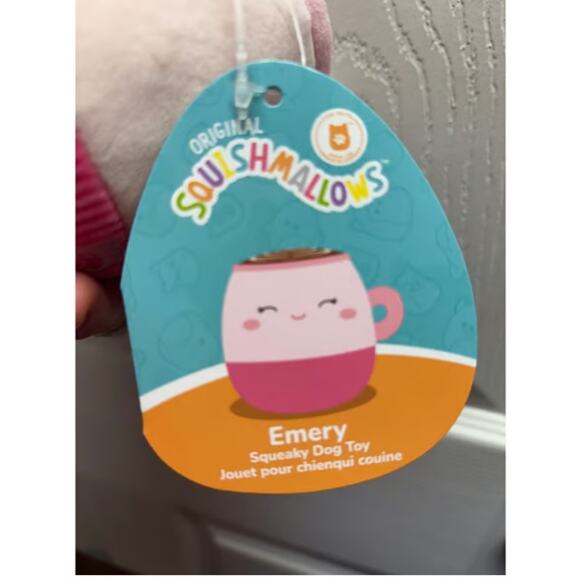 Squishmallows NWT Doy Toys Set of 2 Emily Latte Deja Donut Squeak Crinkle Plush - Picture 3 of 8
